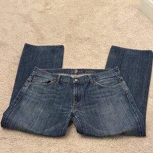 7 For All Mankind Men's Blue Straight Leg Jeans